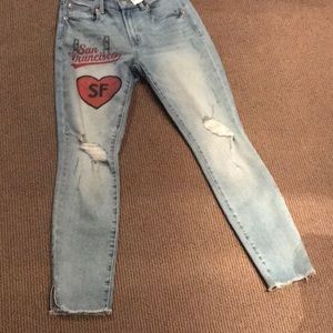 Custom SF Gap Jeans Golden Gate Bridge❤️